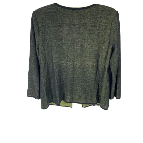 Misook Black and Green Cardigan Sweater Size Medium - Picture 4 of 4